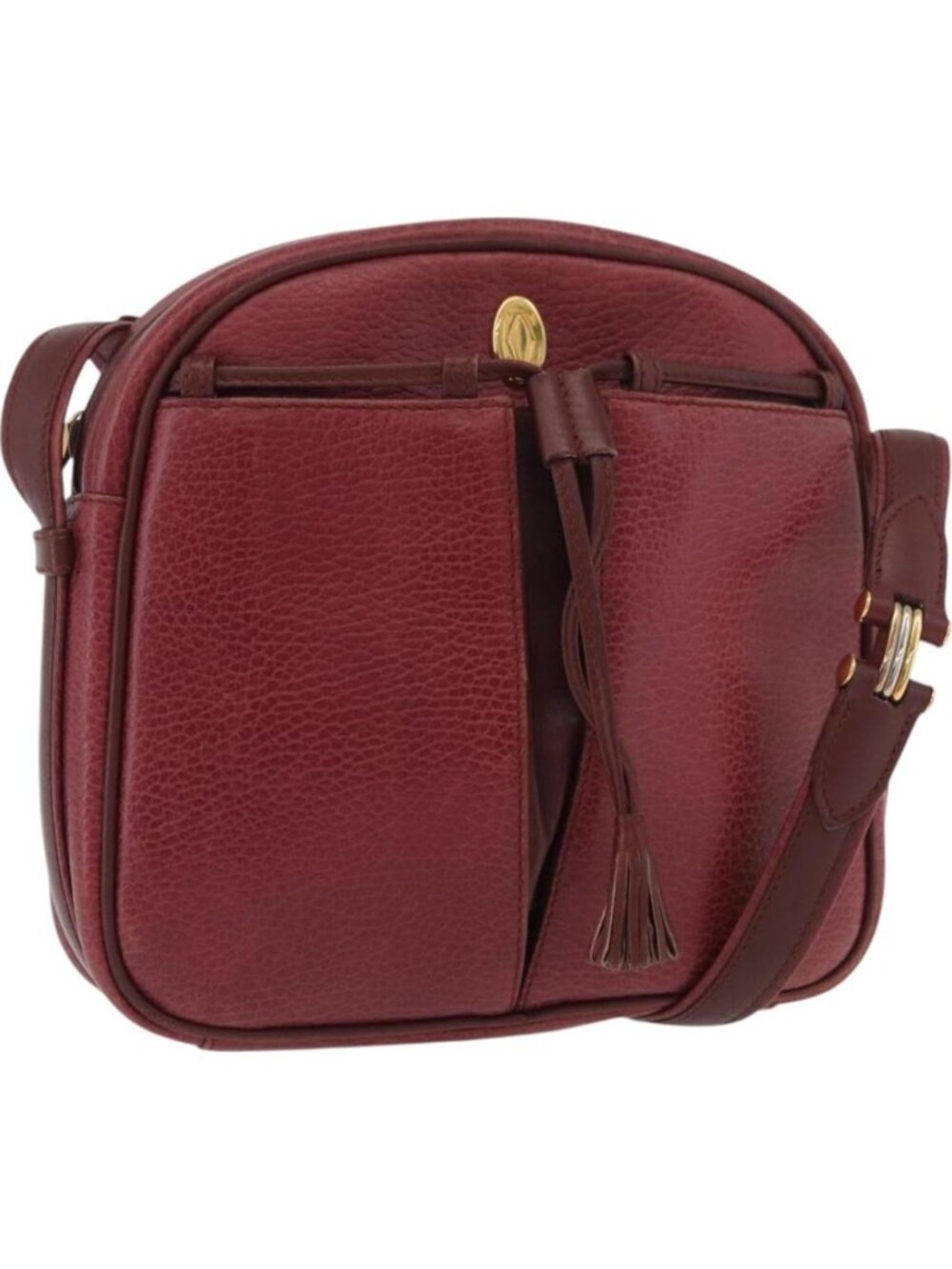CARTIER Must Line Shoulder Bag Leather Bordeaux Gold